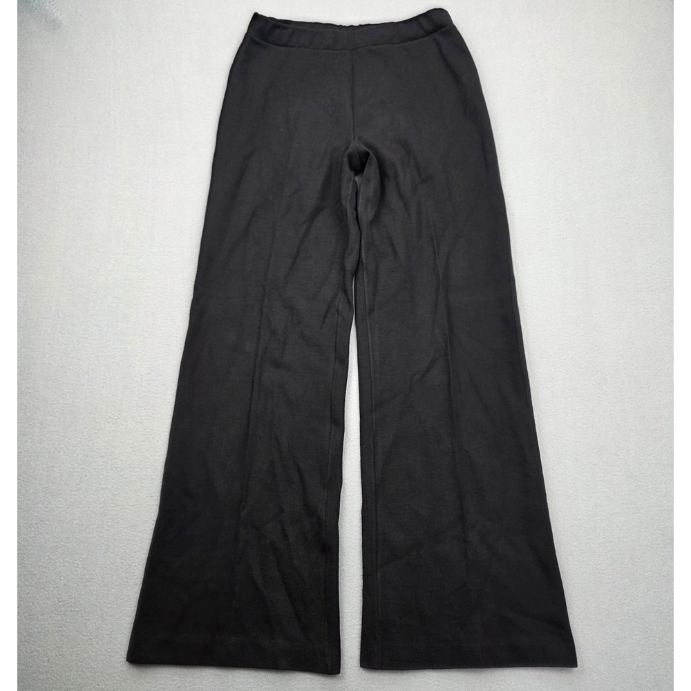 Vintage Ecco Bay Pants Black Sz 27 Knit Flare High Waist Disco Made in USA 1970s